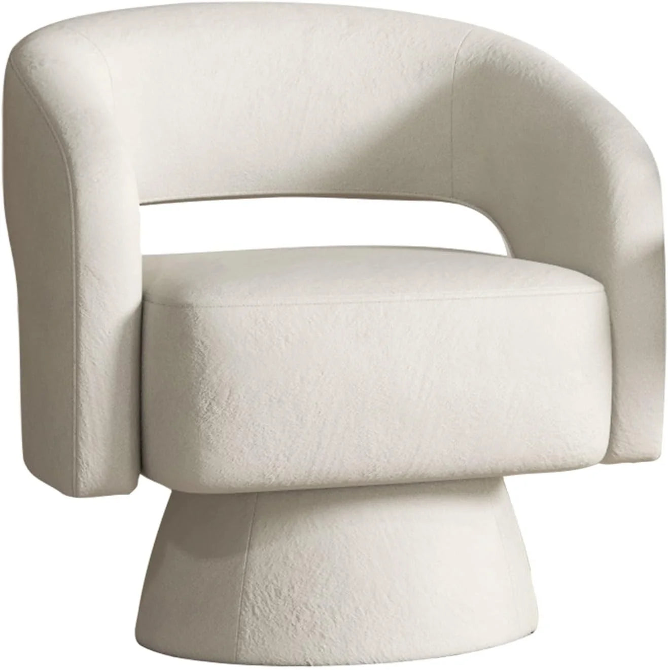 Bonzy Home 360° Swivel Barrel Chair, Velvet Accent Armchair for Living Room, Bedroom & Office, Gray