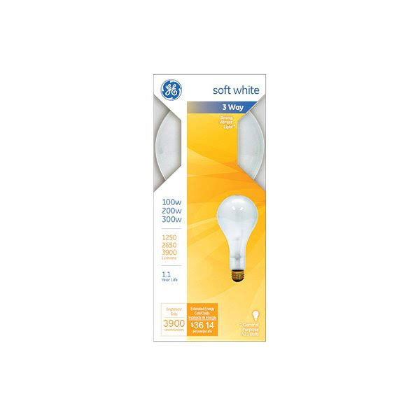 GE Soft White 100/200/300 3 Way Light Bulb